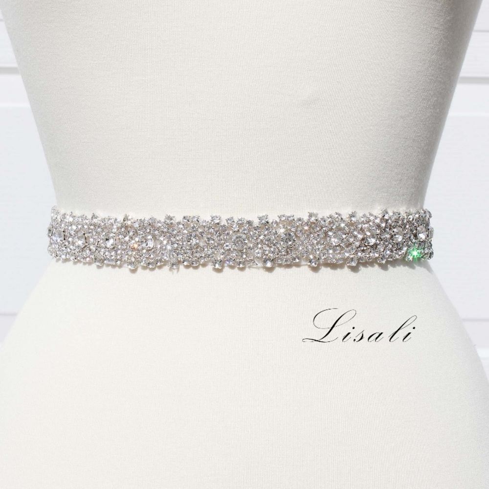 Rhinestone bridal belt, bridal belt sash,